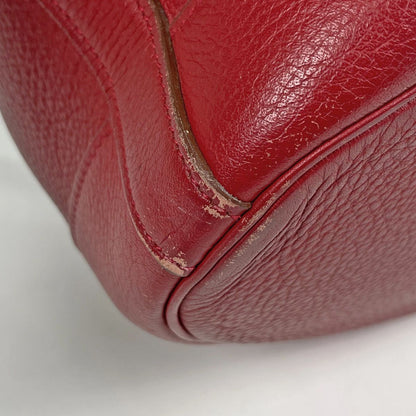 Hermes Market GM Drawstring Shoulder Bag Taurillon Clemence Rouge — view 3