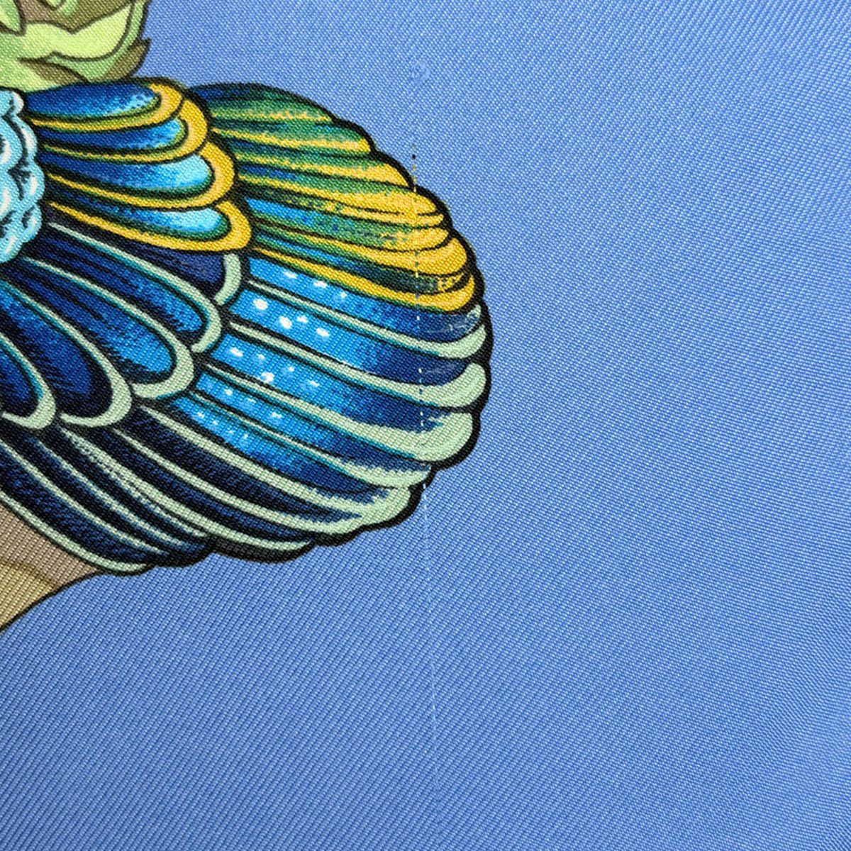 Hermes Carre 90 Sichuan Scarf Silk Blue Multicolor — view 4