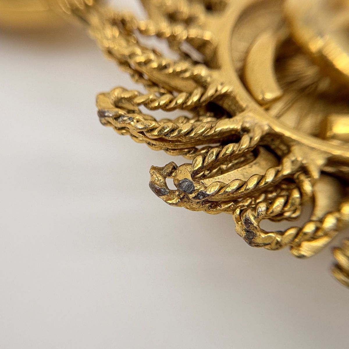 Chanel CC Logo Earrings Swing Gold Plated — view 4