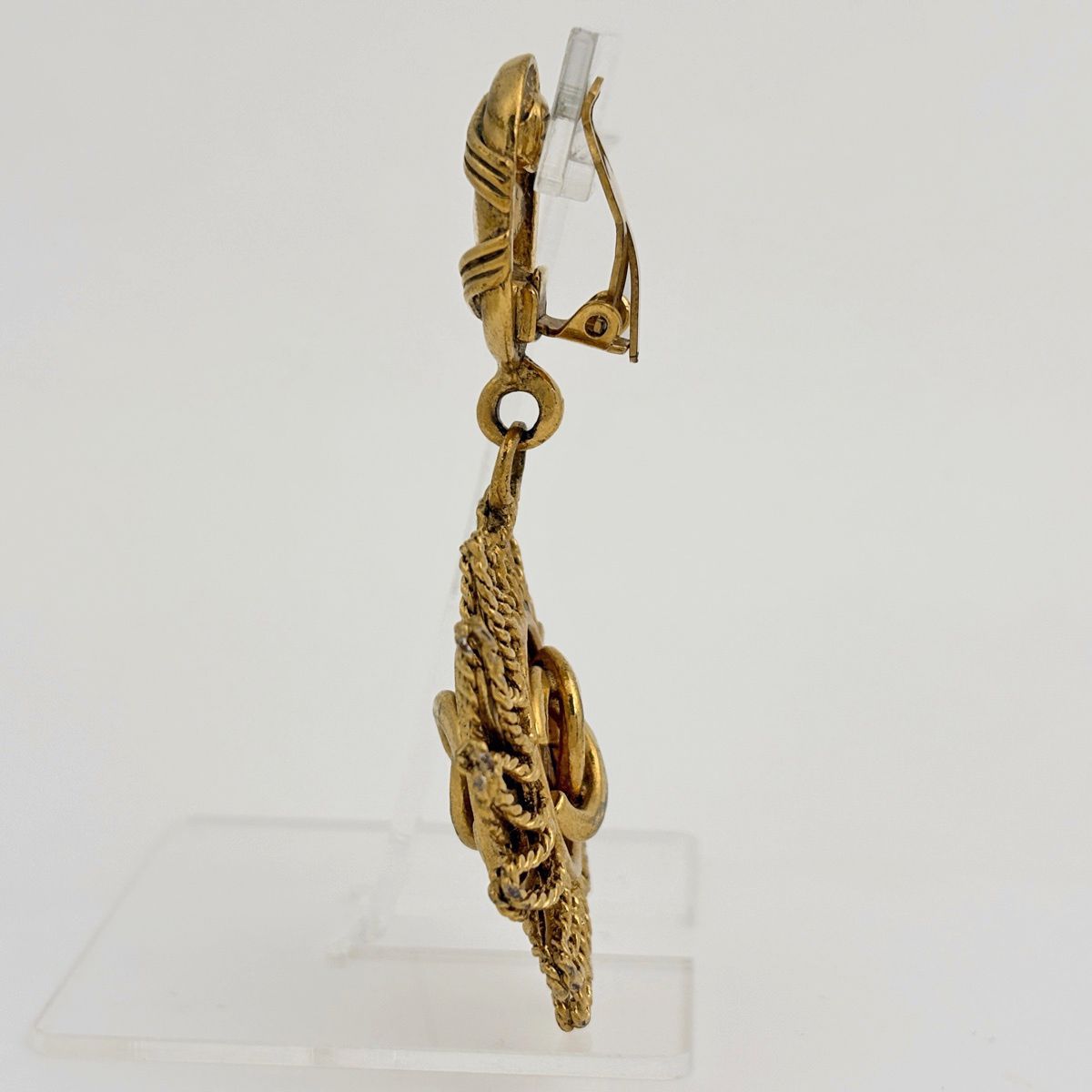 Chanel CC Logo Earrings Swing Gold Plated — view 2