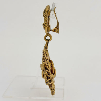 Chanel CC Logo Earrings Swing Gold Plated — view 2