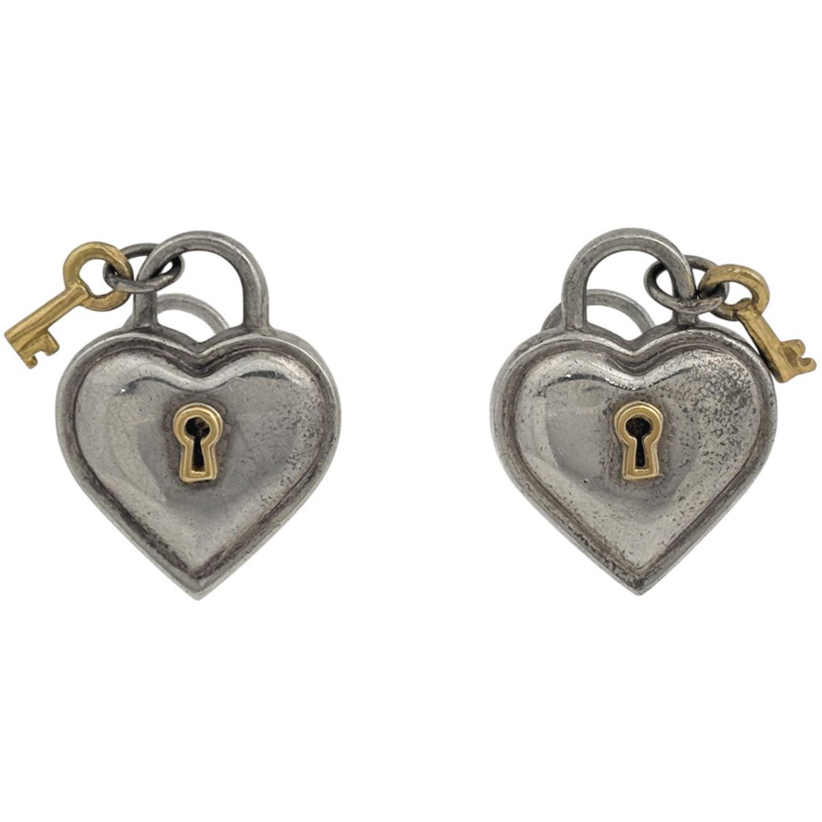 Tiffany & Co Heart Lock Earrings 925 Sterling Silver