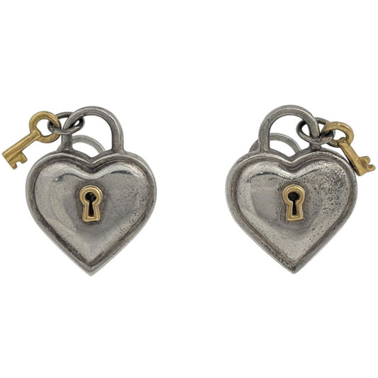 Tiffany & Co Heart Lock Earrings 925 Sterling Silver