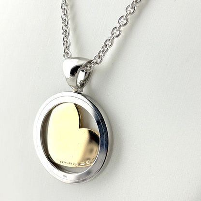 Bvlgari Tondo Heart Necklace Yellow Gold Stainless Steel Pendant 750 Diamond — view 3