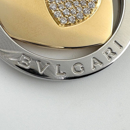 Bvlgari Tondo Heart Necklace Yellow Gold Stainless Steel Pendant 750 Diamond — view 6
