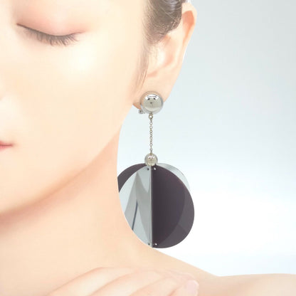 Prada Jumbo Sequin Disco Ball Earrings Clip on 10 Mirror & Gray Color — view 2