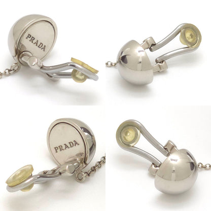 Prada Jumbo Sequin Disco Ball Earrings Clip on 10 Mirror & Gray Color — view 8