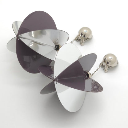 Prada Jumbo Sequin Disco Ball Earrings Clip on 10 Mirror & Gray Color — view 3