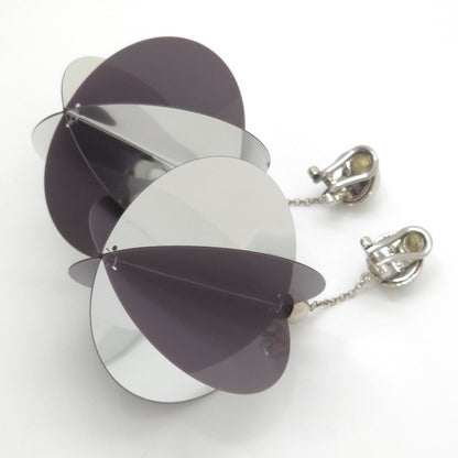 Prada Jumbo Sequin Disco Ball Earrings Clip on 10 Mirror & Gray Color — view 4