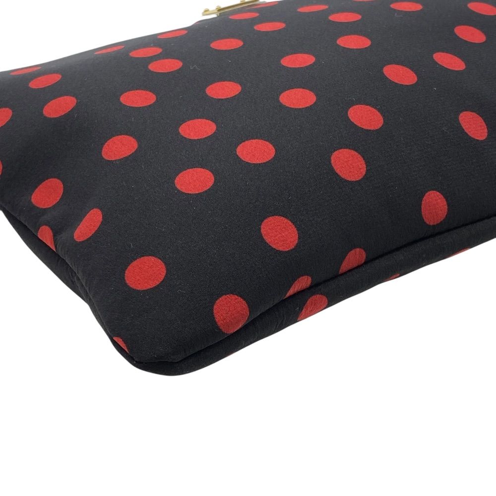 Dolce & Gabbana Dot Pattern Biju Pouch Clutch Canvas Black Red Party Going — view 3