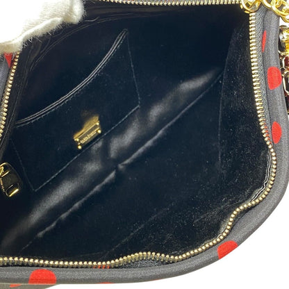 Dolce & Gabbana Dot Pattern Biju Pouch Clutch Canvas Black Red Party Going — view 5