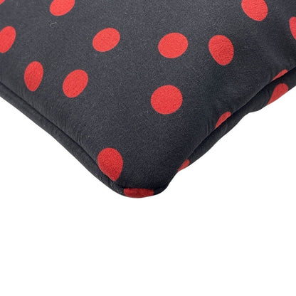 Dolce & Gabbana Dot Pattern Biju Pouch Clutch Canvas Black Red Party Going — view 4