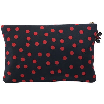 Dolce & Gabbana Dot Pattern Biju Pouch Clutch Canvas Black Red Party Going — view 2