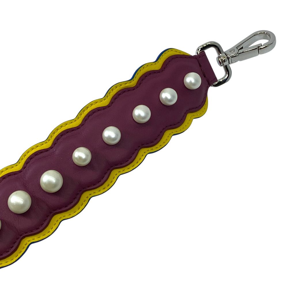 Fendi Strap Bag Leather Pearl Bordeaux White — view 8