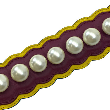 Fendi Strap Bag Leather Pearl Bordeaux White — view 6