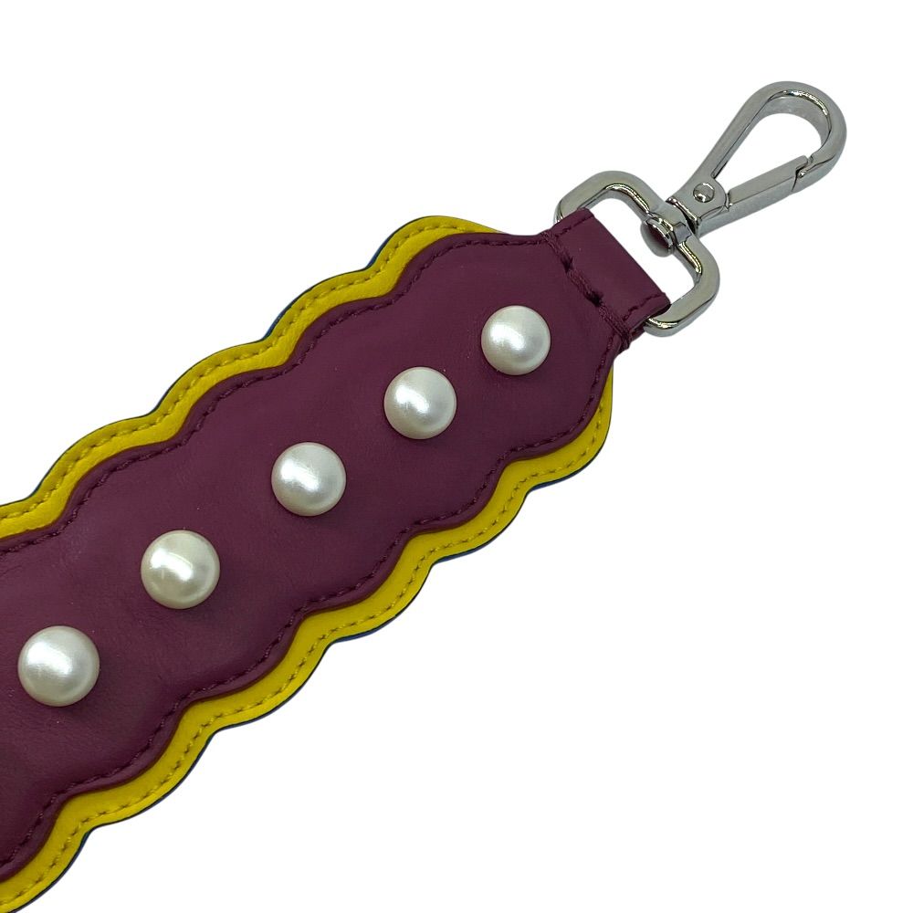 Fendi Strap Bag Leather Pearl Bordeaux White — view 2
