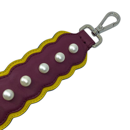 Fendi Strap Bag Leather Pearl Bordeaux White — view 2