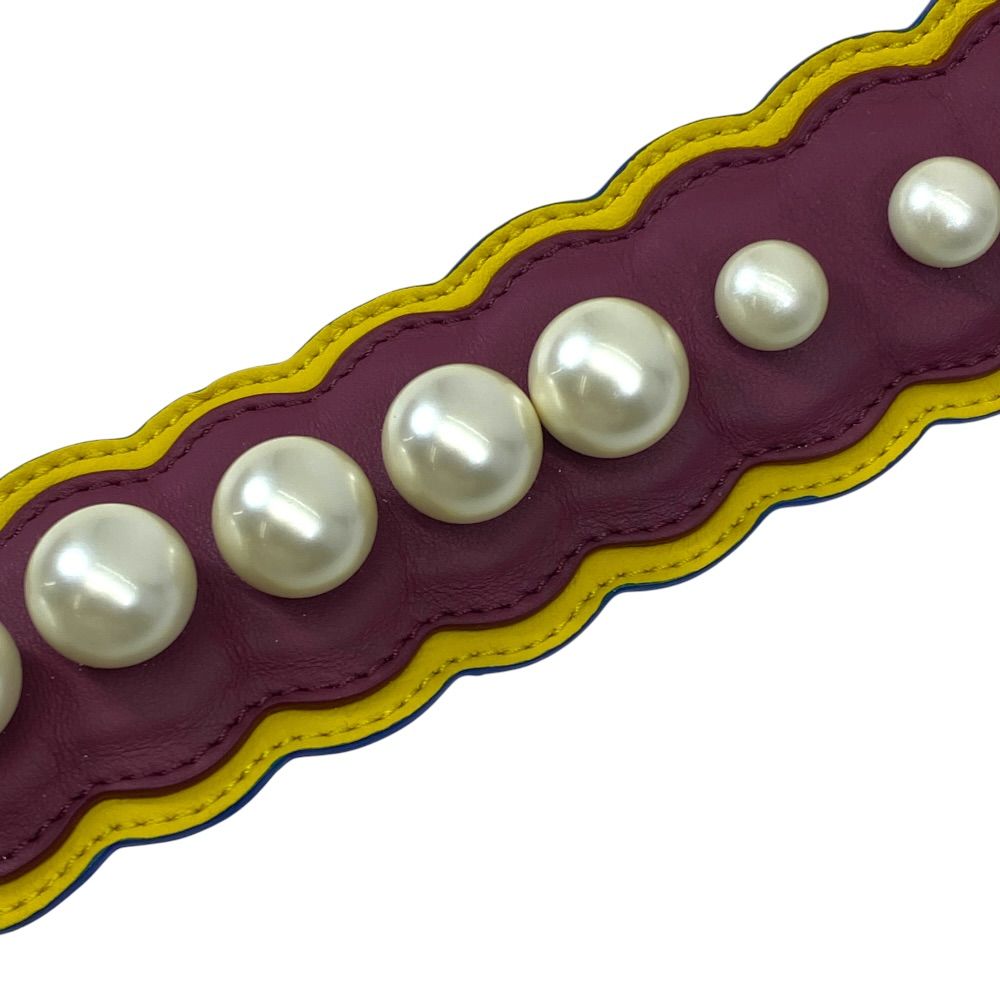 Fendi Strap Bag Leather Pearl Bordeaux White — view 4