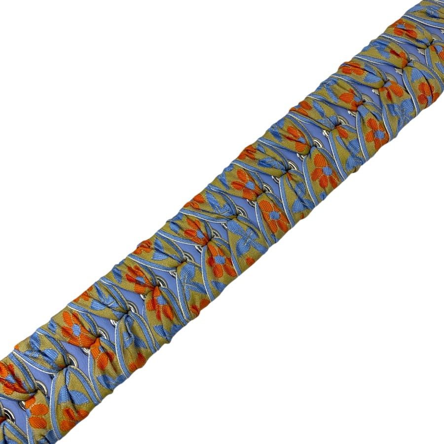 Fendi Strap Ribbon Bag Leather Canvas Blue Orange — view 3