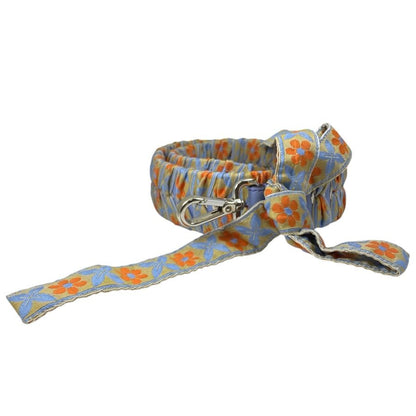 Fendi Strap Ribbon Bag Leather Canvas Blue Orange