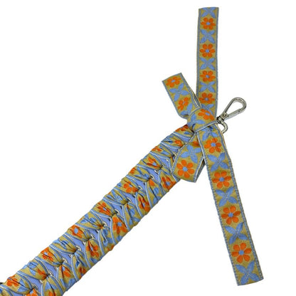 Fendi Strap Ribbon Bag Leather Canvas Blue Orange — view 2