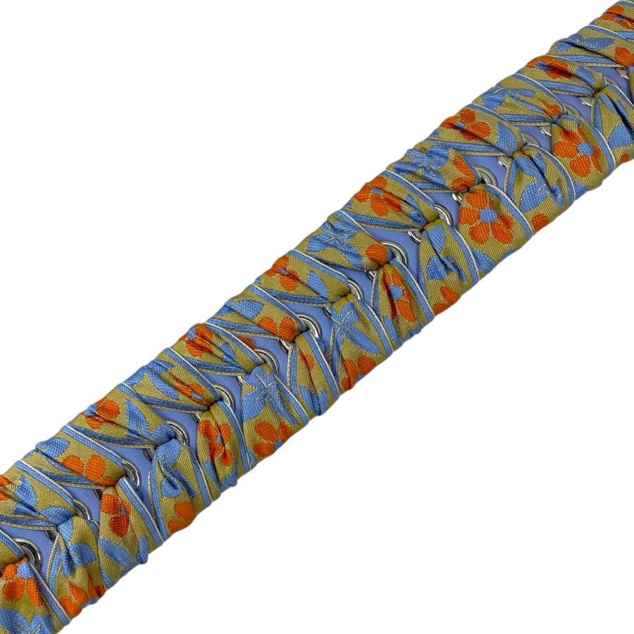 Fendi Strap Ribbon Bag Leather Canvas Blue Orange — view 7