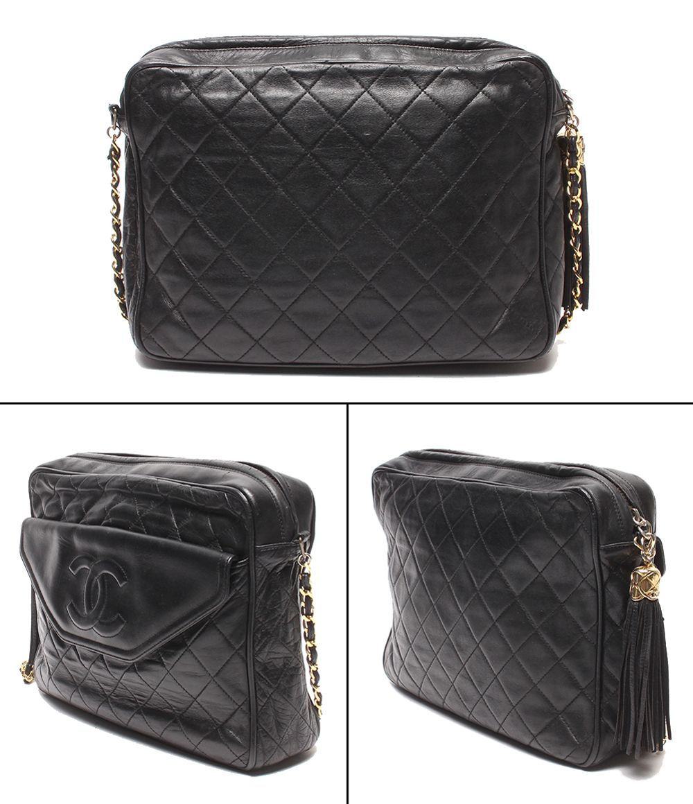 Chanel Chain Shoulder Bag Crossbody Lambskin Gold Quilted — view 2