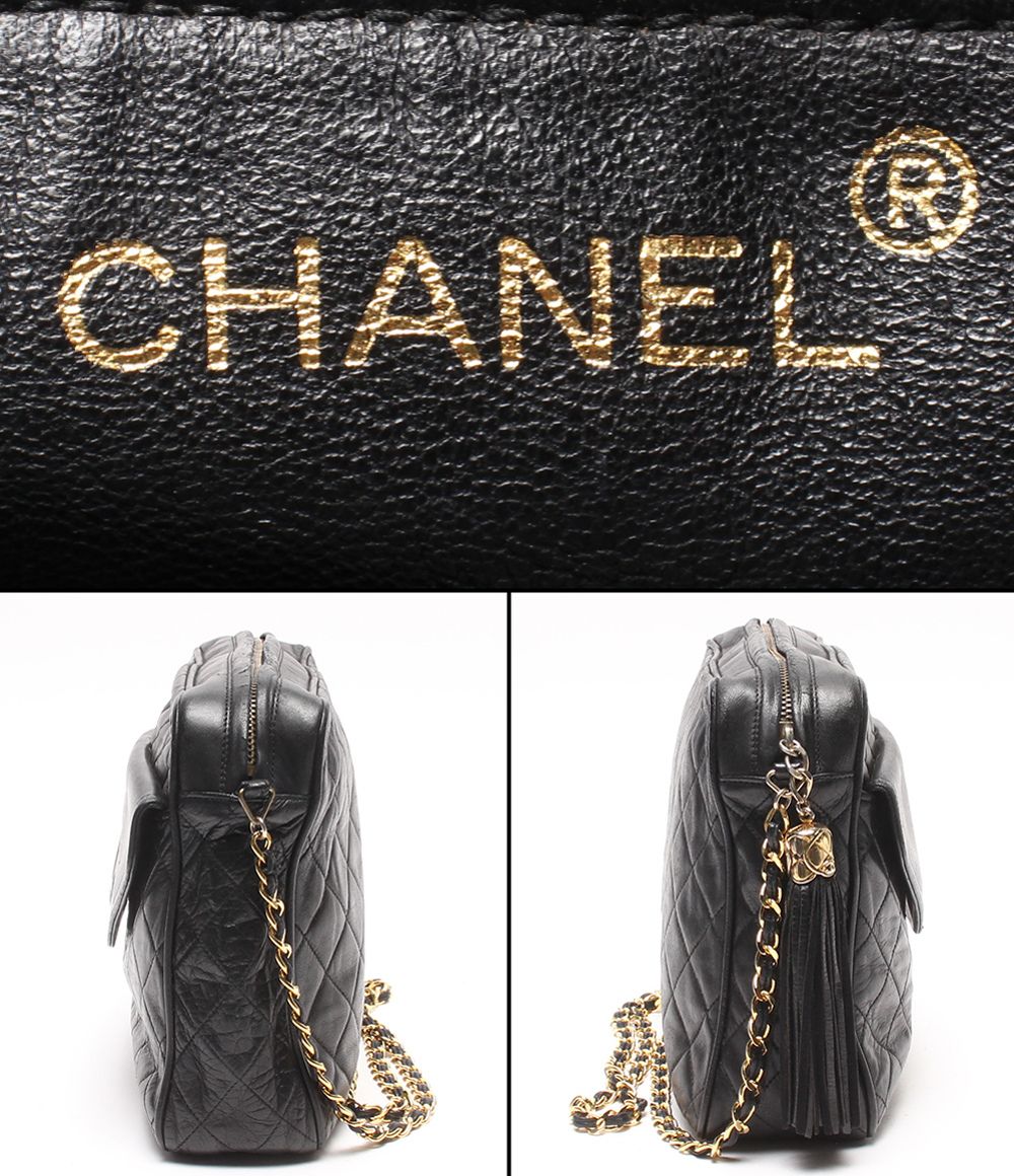Chanel Chain Shoulder Bag Crossbody Lambskin Gold Quilted — view 4
