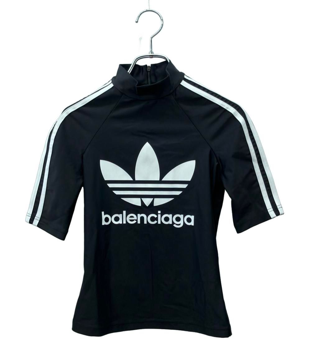 Balenciaga Adidas Short Sleeve T-Shirt Mock Neck Back Zip Up 34
