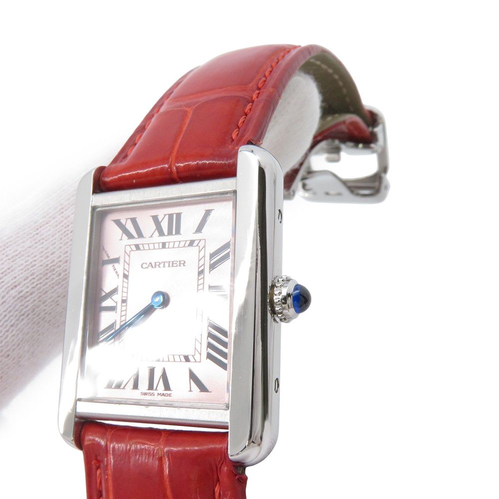 Cartier Tank Solo SM Watch Champagne Pink Dial — view 4