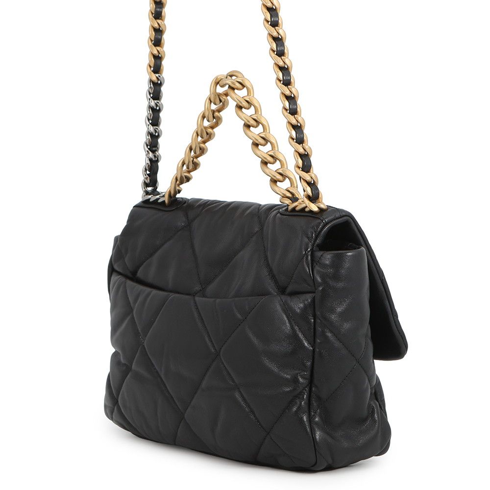 Chanel Chain Shoulder Bag 19 Large Lambskin 2-Way Black — view 2