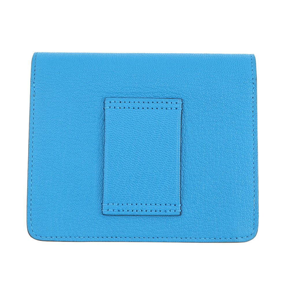 Hermes Wallet Roulis Slim Blue Frida Gold Chevre Mysore — view 3