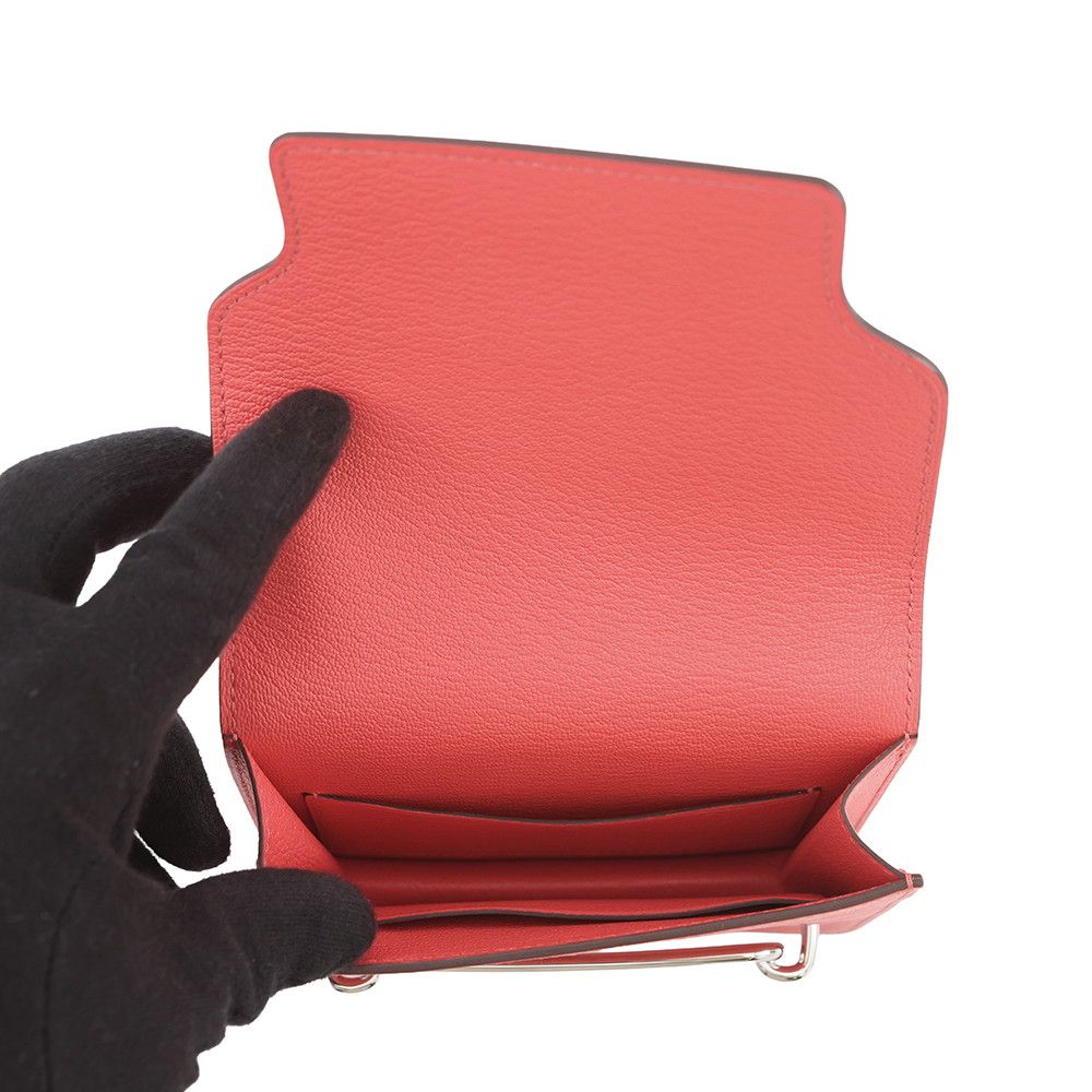 Hermes Wallet Roulis Slim Rose Texas Silver Chevre Mysore — view 6