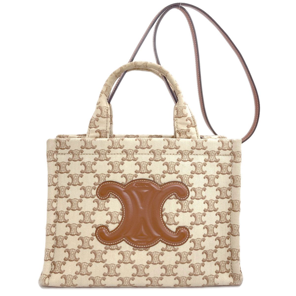 Celine Cabas Thais Triomphe 2-Way Handbag Canvas
