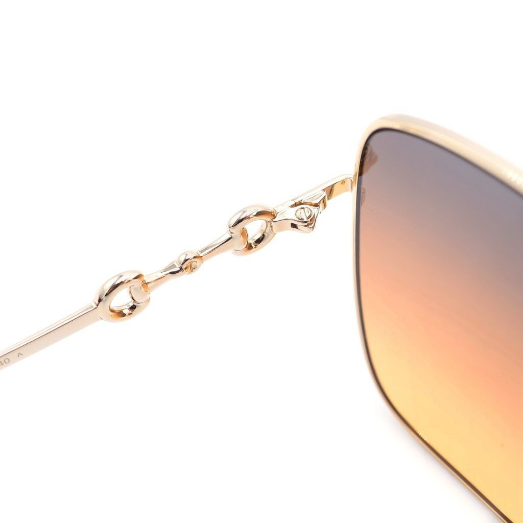 Gucci Square Horsebit Gradient Sunglasses Gold Brown 61 18‐140 Eyewear — view 4