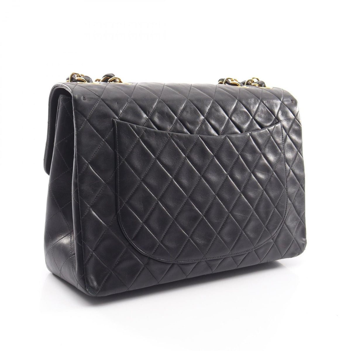 Chanel Shoulder Bag Maxi Quilted 34 Black Lambskin Chain — view 2