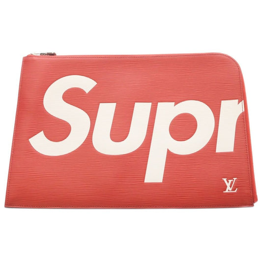 Louis Vuitton Supreme LV Pochette Jour GM Epi Leather Clutch Bag