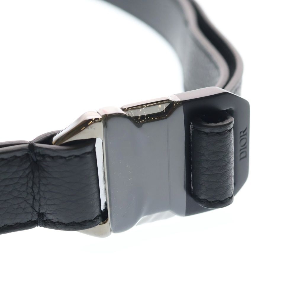 Dior Logo Buckle Leather Belt Black — view 4