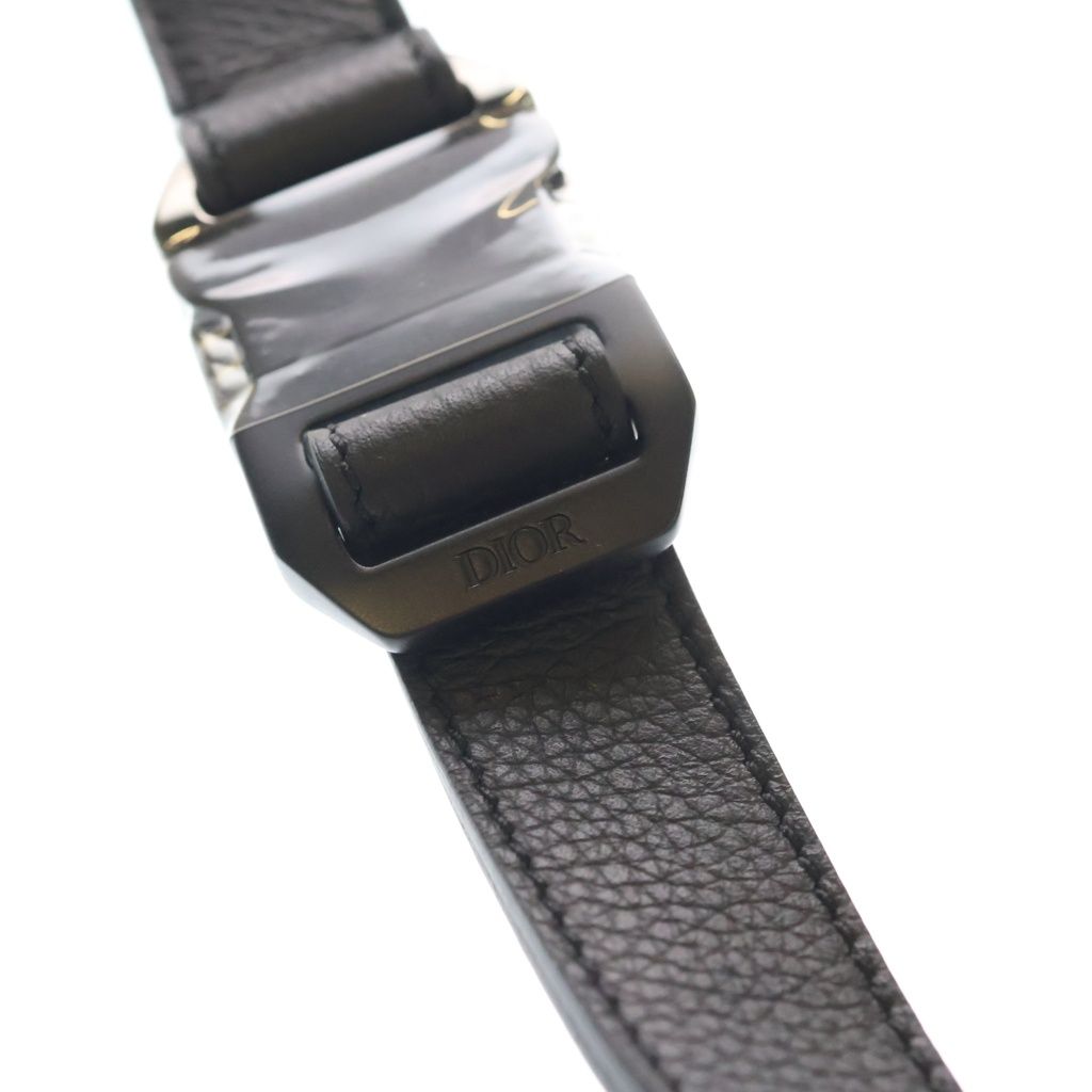 Dior Logo Buckle Leather Belt Black — view 6