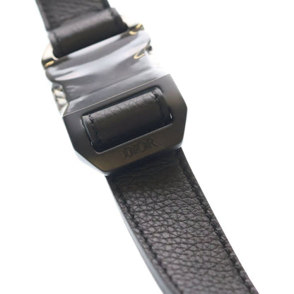 Dior Logo Buckle Leather Belt Black — view 6