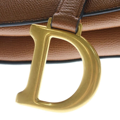 Dior Saddle Bag Brown Grained Calfskin Gold — view 6