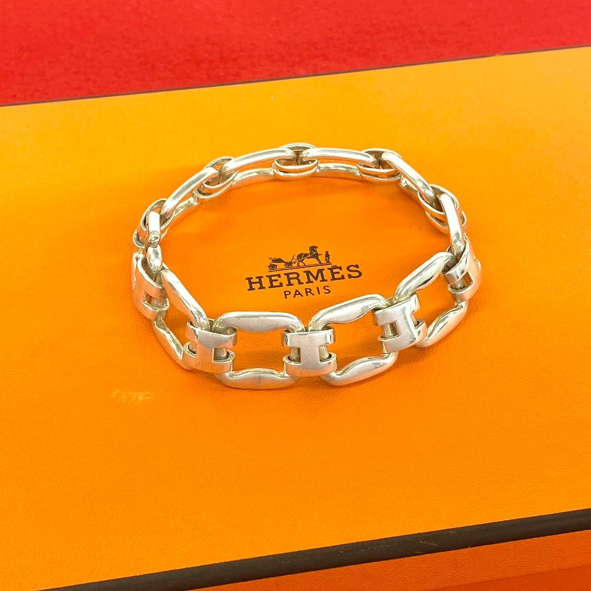 Hermes Vintage History Bracelet 925 Sterling Silver