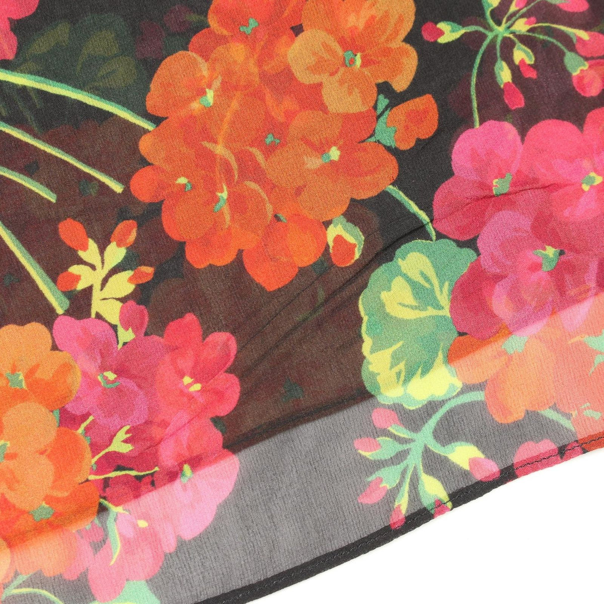 Gucci Blouse Interlocking G Flower Black Silk Multicolor — view 5