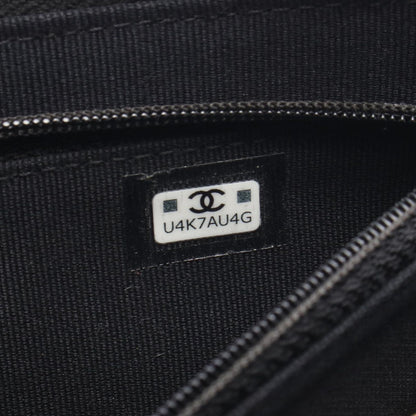 Chanel Clutch Quilted Wallet Black Caviar Leather Chain — view 5