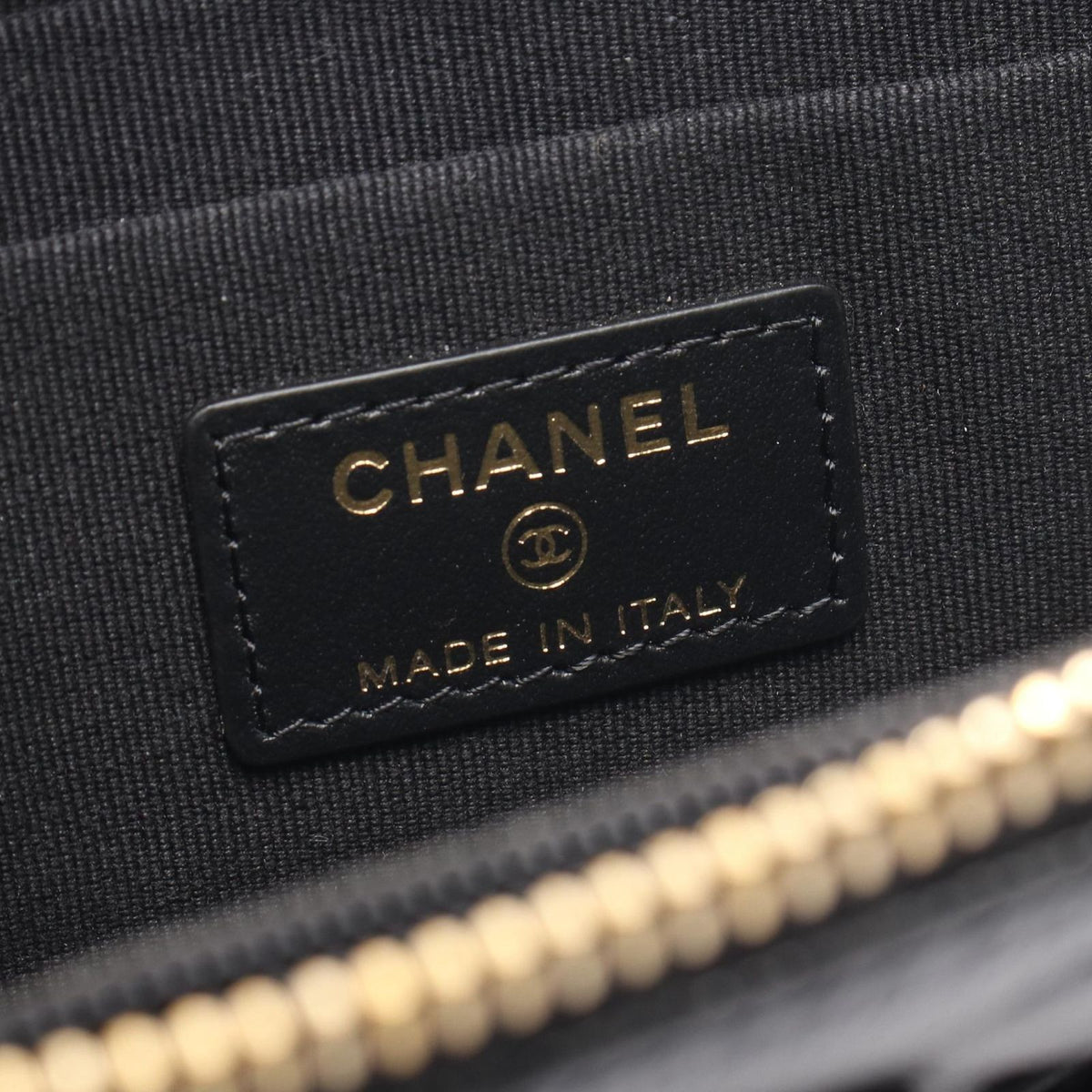 Chanel Clutch Quilted Wallet Black Caviar Leather Chain — view 4