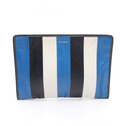 Balenciaga Clutch Bazar Bazaar Blue White Black Leather