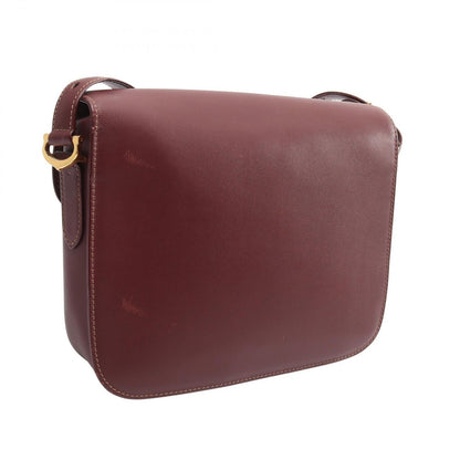 Cartier Shoulder Bag Must Line Wine Red Leather — view 2
