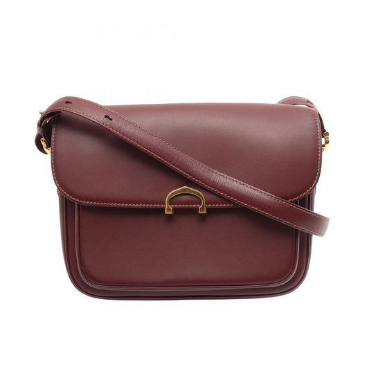 Cartier Shoulder Bag Must Line Wine Red Leather