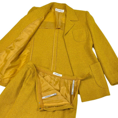 Saint Laurent Set Skirt Suit Tweed Jacket 36 Yellow — view 4