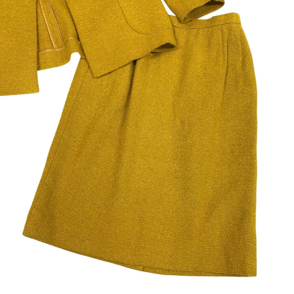 Saint Laurent Set Skirt Suit Tweed Jacket 36 Yellow — view 6